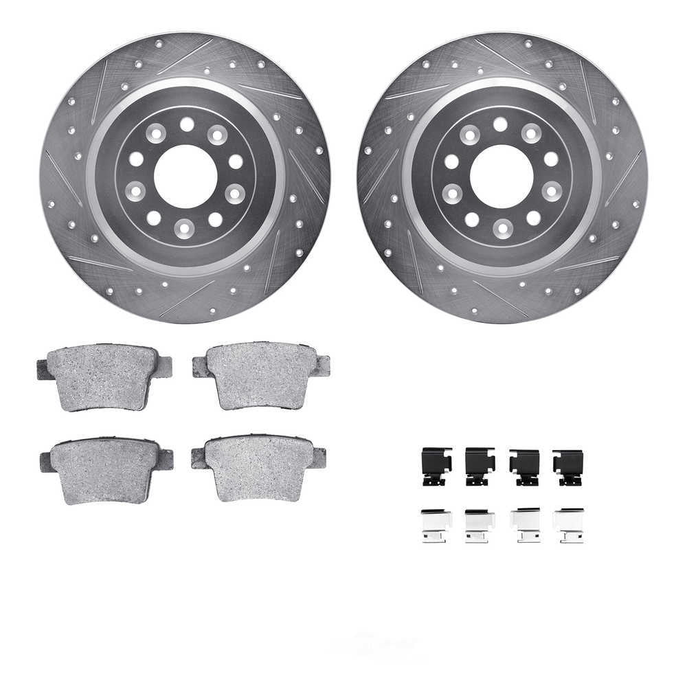 Dynamic Friction Company 7512-54088 DFC Rotors-Drilled and Slotted-Silver with 5000 Advanced Brake