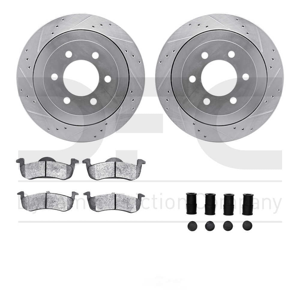 Dynamic Friction Company 7512-54153 DFC Rotors-Drilled and Slotted-Silver with 5000 Advanced Brake