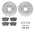 thumbnail image 1 of Dynamic Friction Company Rear Brake Rotors-Drilled and Slotted-Silver with 5000 Advanced Brake Pads includes Hardware 7512-58022, 1 of 3