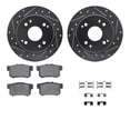 thumbnail image 1 of Dynamic Friction Company Rear Brake Rotors-Drilled and Slotted-Silver with 5000 Advanced Brake Pads includes Hardware 7512-59021, 1 of 3