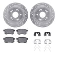 thumbnail image 1 of Dynamic Friction Company Rear Brake Rotors-Drilled and Slotted-Silver with 5000 Advanced Brake Pads includes Hardware 7512-59044, 1 of 3