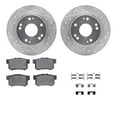 thumbnail image 1 of Dynamic Friction Company Rear Brake Rotors-Drilled and Slotted-Silver with 5000 Advanced Brake Pads includes Hardware 7512-59049, 1 of 3
