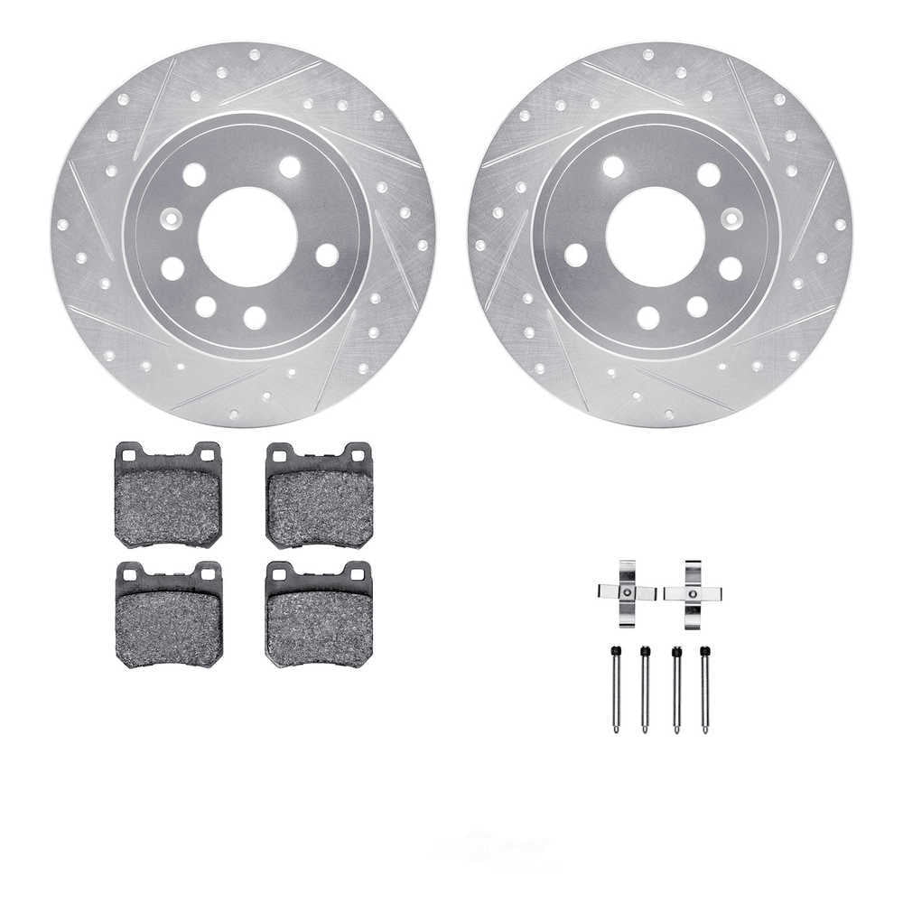 Dynamic Friction Company 7512-65007 DFC Rotors-Drilled and Slotted-Silver with 5000 Advanced Brake
