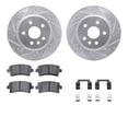 thumbnail image 1 of Dynamic Friction Company Rear Brake Rotors-Drilled and Slotted-Silver with 5000 Advanced Brake Pads includes Hardware 7512-65025, 1 of 3