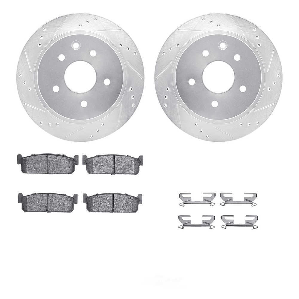 Dynamic Friction Company 7512-68005 DFC Rotors-Drilled and Slotted-Silver with 5000 Advanced Brake