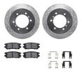 thumbnail image 1 of Dynamic Friction Company Rear Brake Rotors-Drilled and Slotted-Silver with 5000 Advanced Brake Pads includes Hardware 7512-72056, 1 of 3