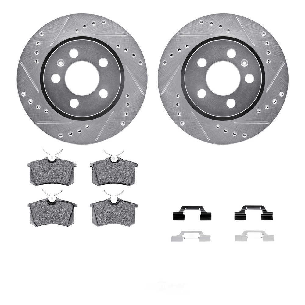 Dynamic Friction Company 7512-74048 DFC Rotors-Drilled and Slotted-Silver with 5000 Advanced Brake