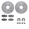 thumbnail image 1 of Dynamic Friction Company Rear Brake Rotors-Drilled and Slotted-Silver with 5000 Advanced Brake Pads includes Hardware 7512-80042, 1 of 3
