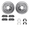 thumbnail image 1 of Dynamic Friction Company Rear Brake Rotors-Drilled and Slotted-Silver with 5000 Euro Ceramic Brake Pads includes Hardware 7612-11015, 1 of 3