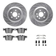 thumbnail image 1 of Dynamic Friction Company Rear Brake Rotors-Drilled and Slotted-Silver with 5000 Euro Ceramic Brake Pads includes Hardware 7612-20025, 1 of 3