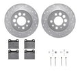 thumbnail image 1 of Dynamic Friction Company Rear Brake Rotors-Drilled and Slotted-Silver with 5000 Euro Ceramic Brake Pads includes Hardware 7612-27010, 1 of 3