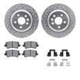 thumbnail image 1 of Dynamic Friction Company Rear Brake Rotors-Drilled and Slotted-Silver with 5000 Euro Ceramic Brake Pads includes Hardware 7612-27039, 1 of 3