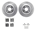 thumbnail image 1 of Dynamic Friction Company Rear Brake Rotors-Drilled and Slotted-Silver with 5000 Euro Ceramic Brake Pads includes Hardware 7612-31098, 1 of 3