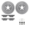 thumbnail image 1 of Dynamic Friction Company Rear Brake Rotors-Drilled and Slotted-Silver with 5000 Euro Ceramic Brake Pads includes Hardware 7612-31118, 1 of 3