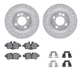 thumbnail image 1 of Dynamic Friction Company Rear Brake Rotors-Drilled and Slotted-Silver with 5000 Euro Ceramic Brake Pads includes Hardware 7612-32002, 1 of 3