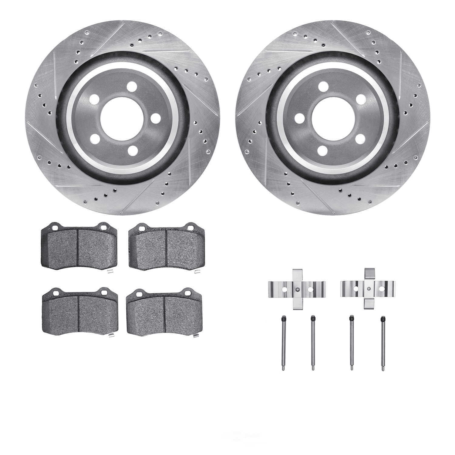 Dynamic Friction Company 7612-39001 DFC Rotors-Drilled and Slotted-Silver with EURO 5000 Ceramic