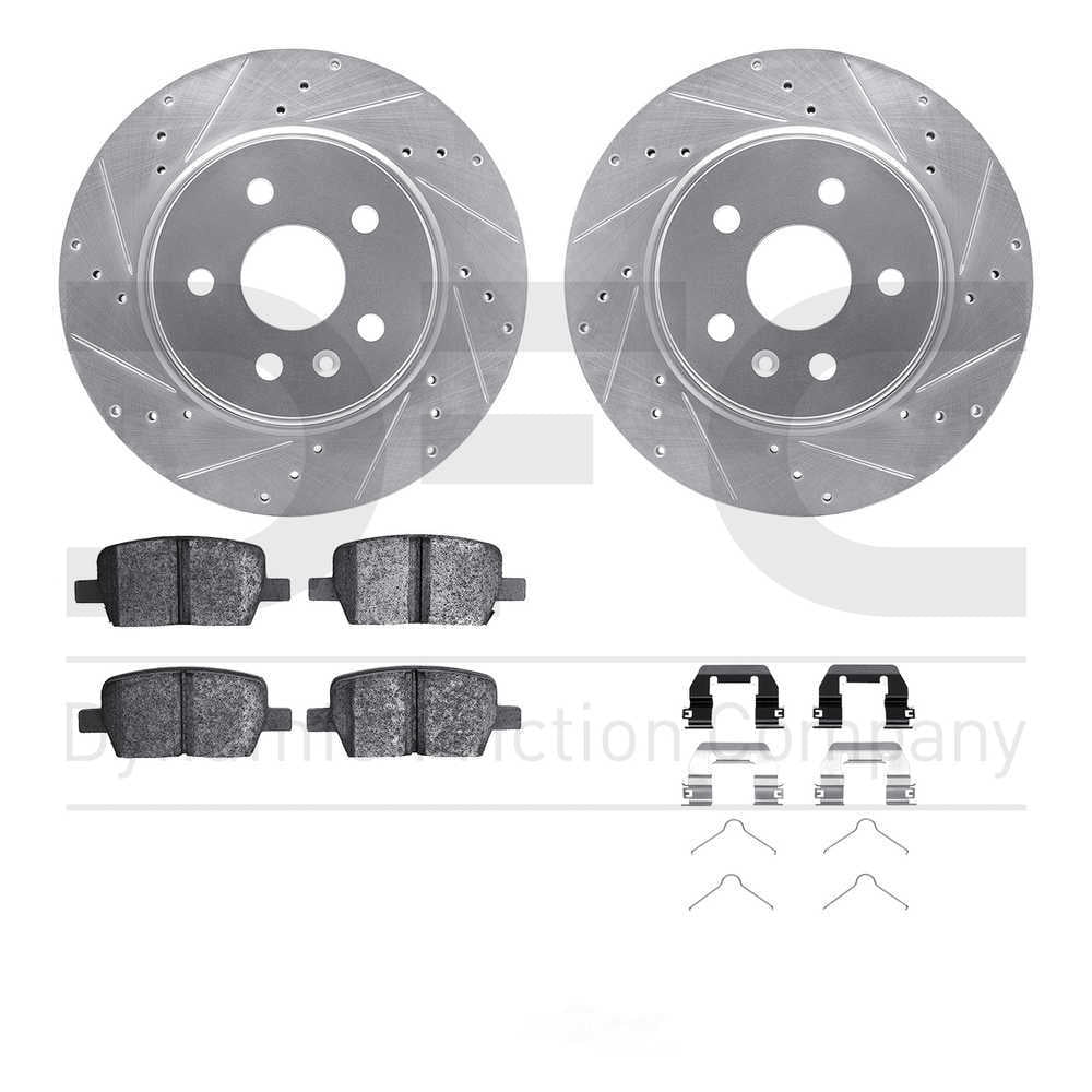 Dynamic Friction Company 7612-65018 DFC Rotors-Drilled and Slotted-Silver with EURO 5000 Ceramic