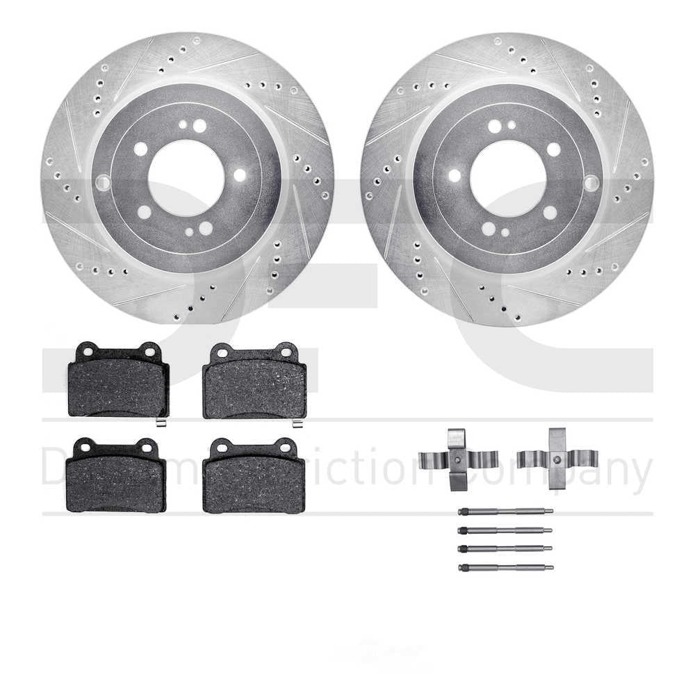 Dynamic Friction Company 7612-72002 DFC Rotors-Drilled and Slotted-Silver with EURO 5000 Ceramic