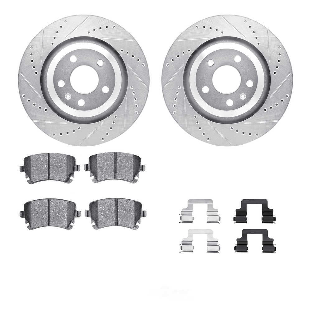 Dynamic Friction Company 7612-73036 DFC Rotors-Drilled and Slotted-Silver with EURO 5000 Ceramic