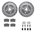 thumbnail image 1 of Dynamic Friction Company Rear Brake Rotors-Drilled and Slotted-Silver with 5000 Euro Ceramic Brake Pads includes Hardware 7612-74004, 1 of 3