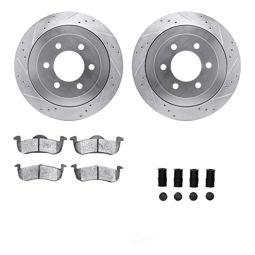 Dynamic Friction Company 7212-99214 DFC Rotors-Drilled and Slotted-Silver with Heavy Duty Brake