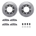 thumbnail image 1 of Dynamic Friction Company Rear Brake Rotors-Drilled and Slotted-Silver with Ultimate Duty Performance Brake Pads includes Hardware 7412-40024, 1 of 3