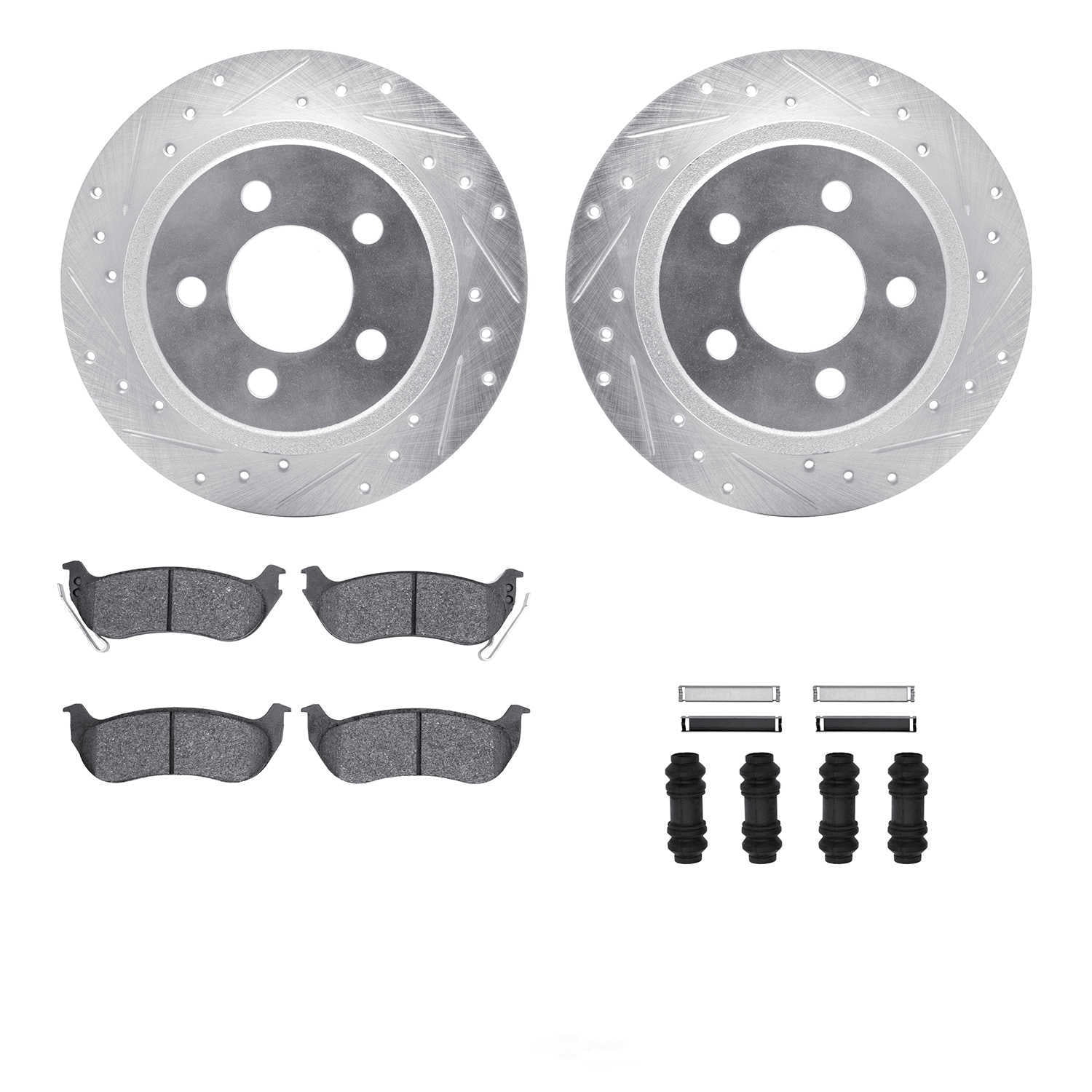 Dynamic Friction Company 7412-42036 DFC Rotors-Drilled and Slotted-Silver with Ultimate Duty