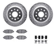 thumbnail image 1 of Dynamic Friction Company Rear Brake Rotors-Drilled and Slotted-Silver with Ultimate Duty Performance Brake Pads includes Hardware 7412-42046, 1 of 3