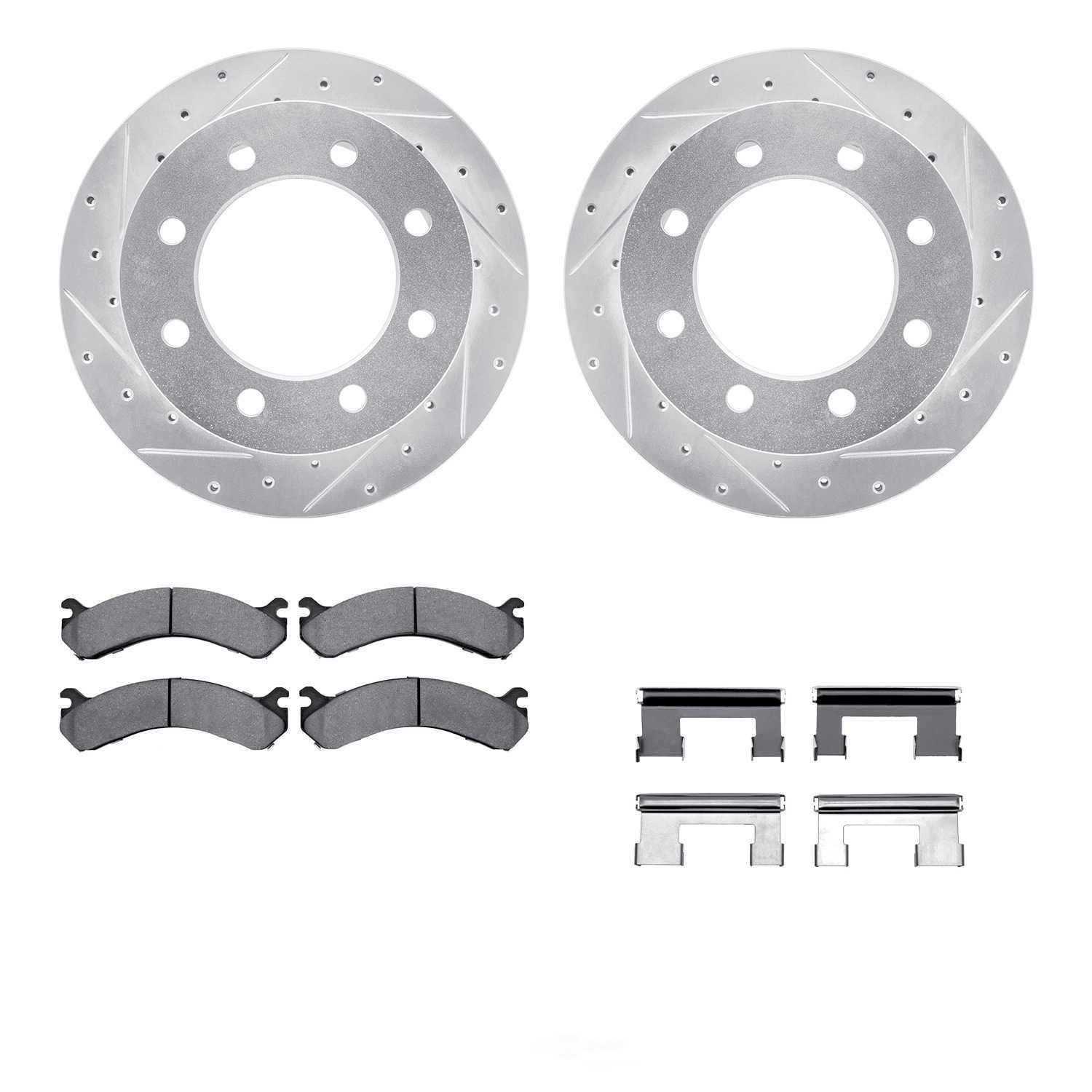 Dynamic Friction Company 7412-48030 DFC Rotors-Drilled and Slotted-Silver with Ultimate Duty