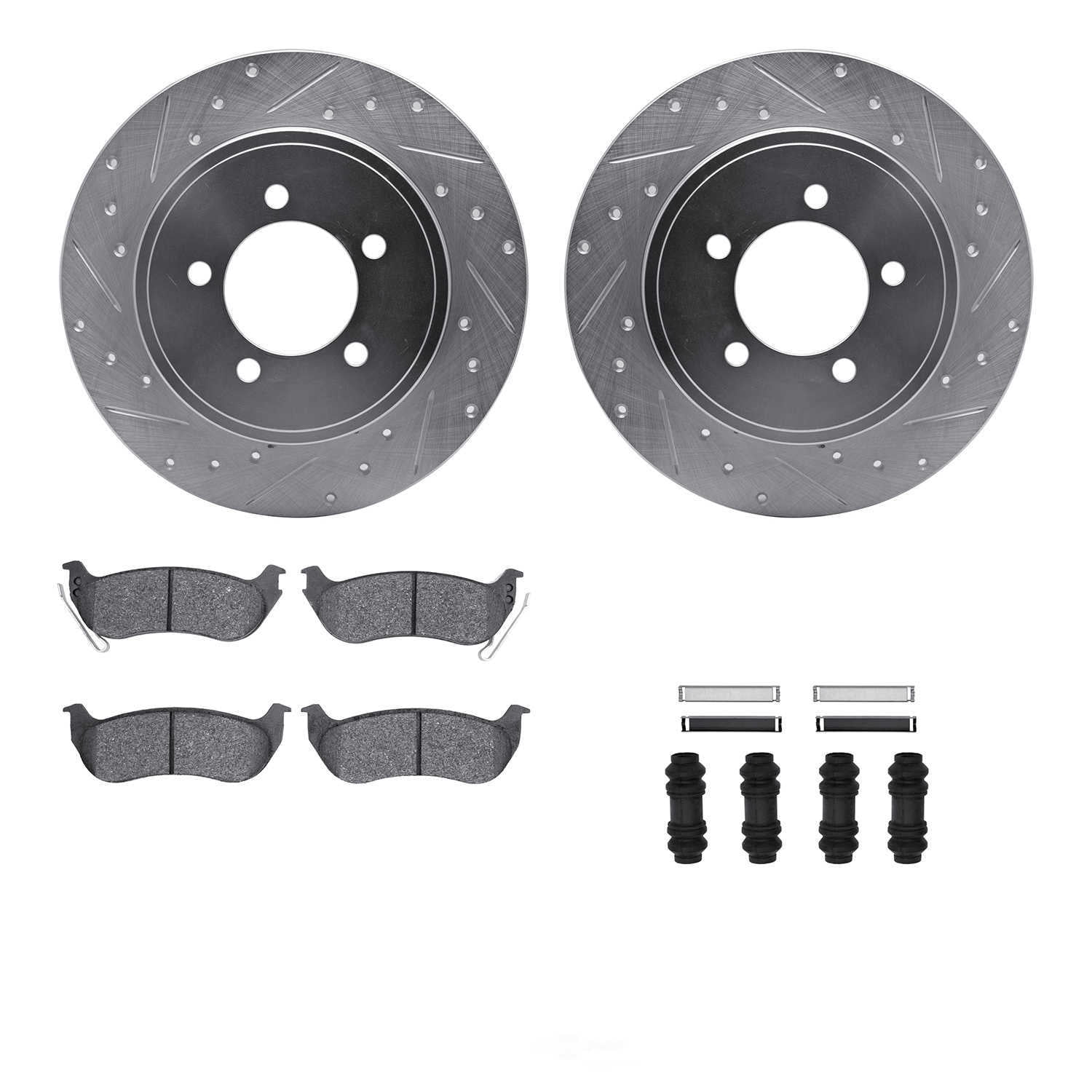 Dynamic Friction Company 7412-54066 DFC Rotors-Drilled and Slotted-Silver with Ultimate Duty