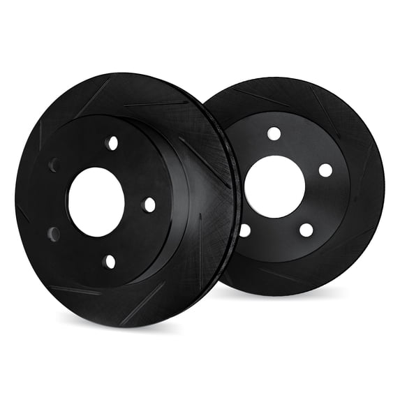 Dynamic Friction Company Rear Brake Rotors Slotted Black - 3002-52015