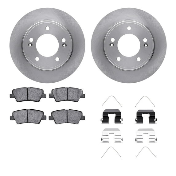 Dynamic Friction Company Rear Brake Rotors with 5000 Advanced Brake Pads includes Hardware 6512-03322