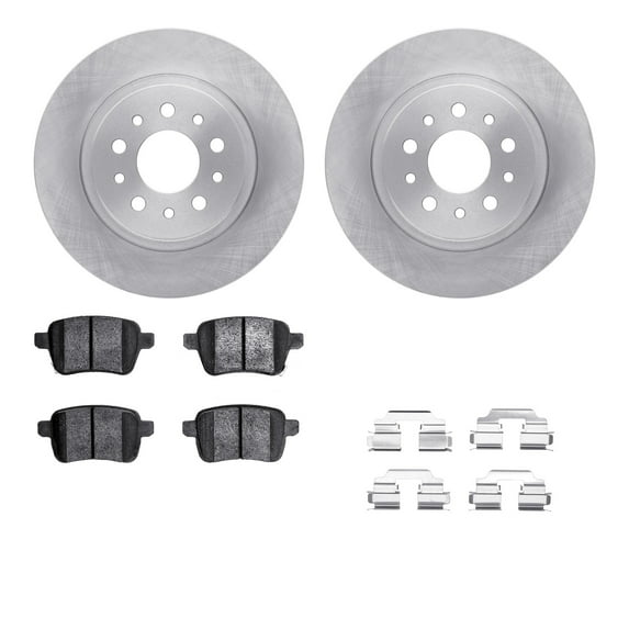 Dynamic Friction Company Rear Brake Rotors with 5000 Advanced Brake Pads includes Hardware 6512-07024