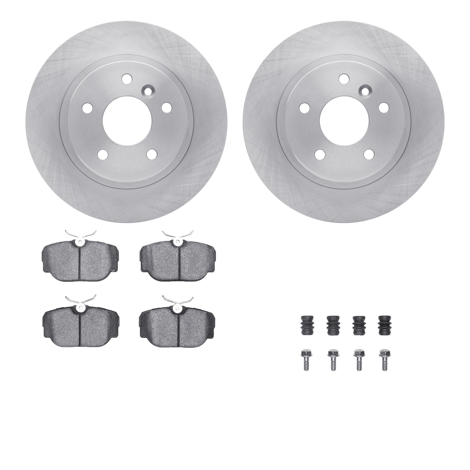 Dynamic Friction Company Rear Brake Rotors with 5000 Advanced Brake Pads includes Hardware 6512-11057