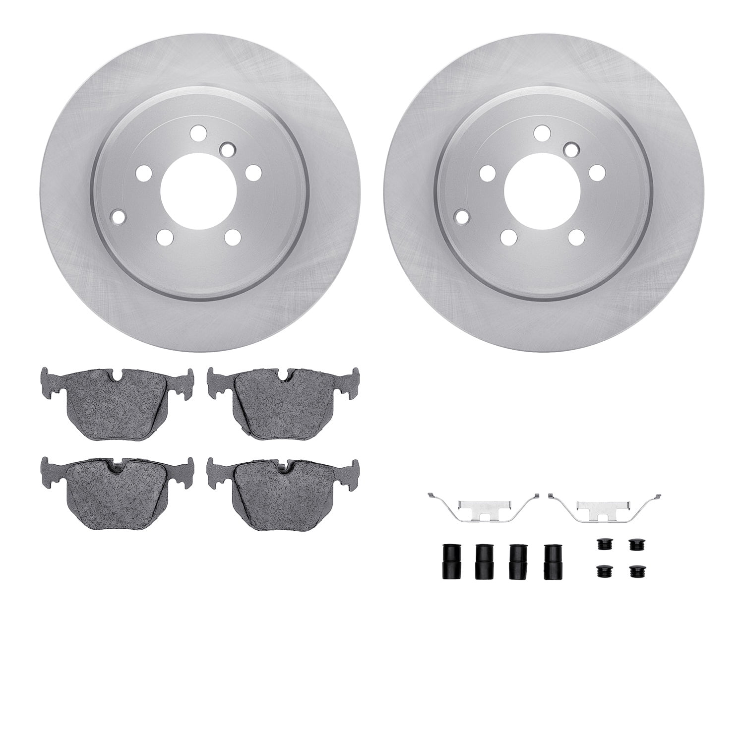Dynamic Friction Company Rear Brake Rotors with 5000 Advanced Brake Pads includes Hardware 6512-11072