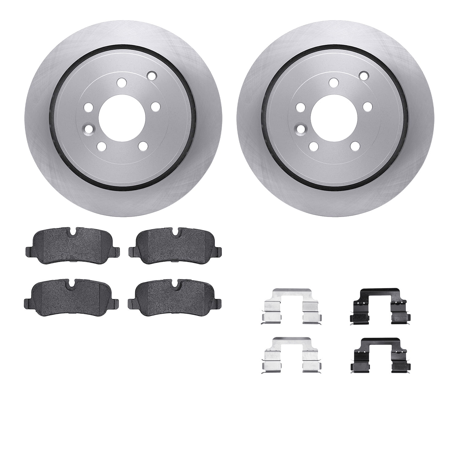 Dynamic Friction Company Rear Brake Rotors with 5000 Advanced Brake Pads includes Hardware 6512-11081