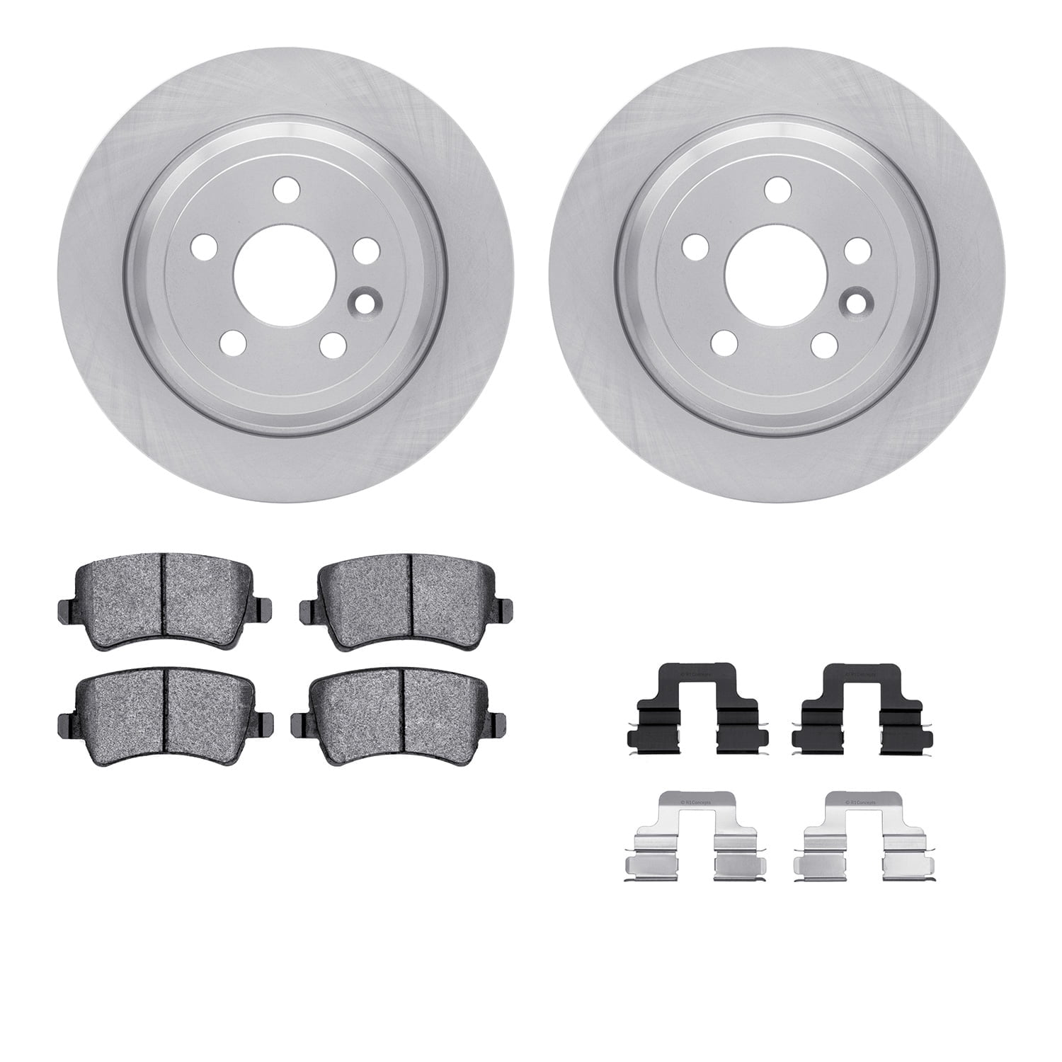Dynamic Friction Company Rear Brake Rotors with 5000 Advanced Brake Pads includes Hardware 6512-11148