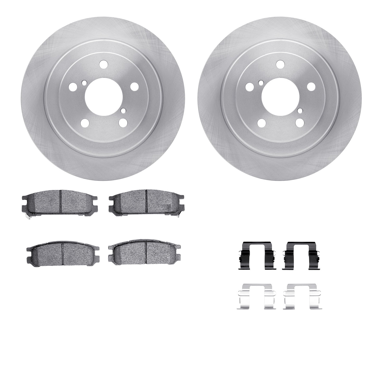 Dynamic Friction Company Rear Brake Rotors with 5000 Advanced Brake Pads includes Hardware 6512-13096