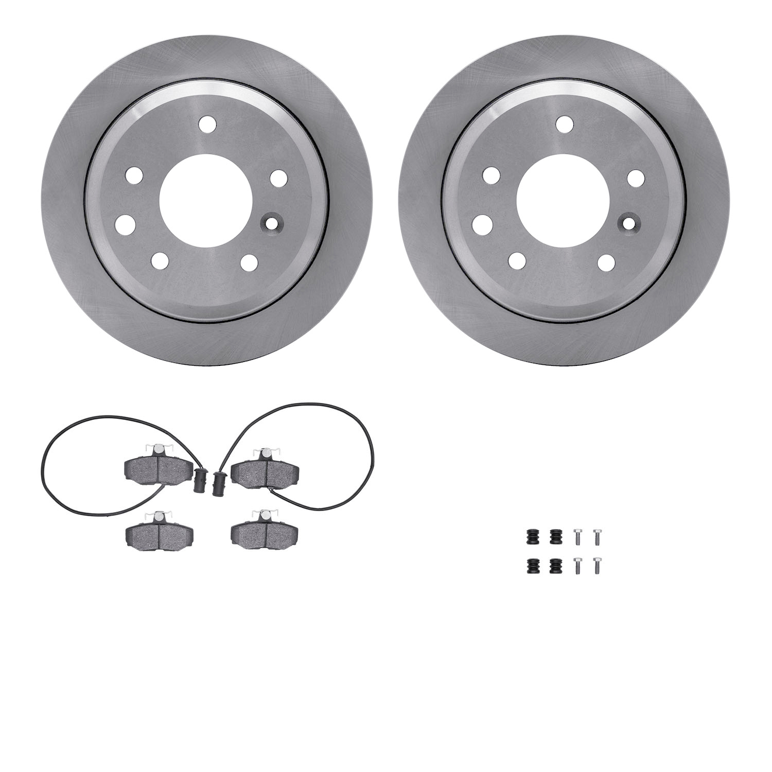 Dynamic Friction Company Rear Brake Rotors with 5000 Advanced Brake Pads includes Hardware 6512-20040