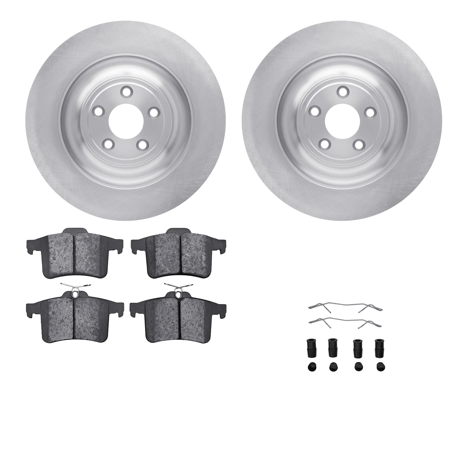 Dynamic Friction Company Rear Brake Rotors with 5000 Advanced Brake Pads includes Hardware 6512-20123