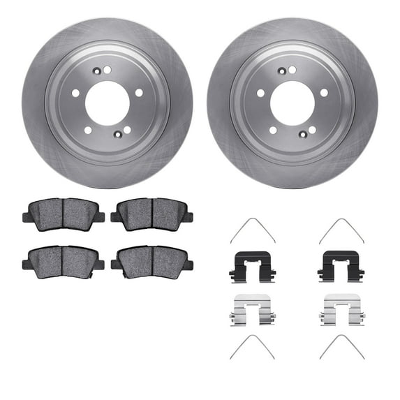 Dynamic Friction Company Rear Brake Rotors with 5000 Advanced Brake Pads includes Hardware 6512-21179