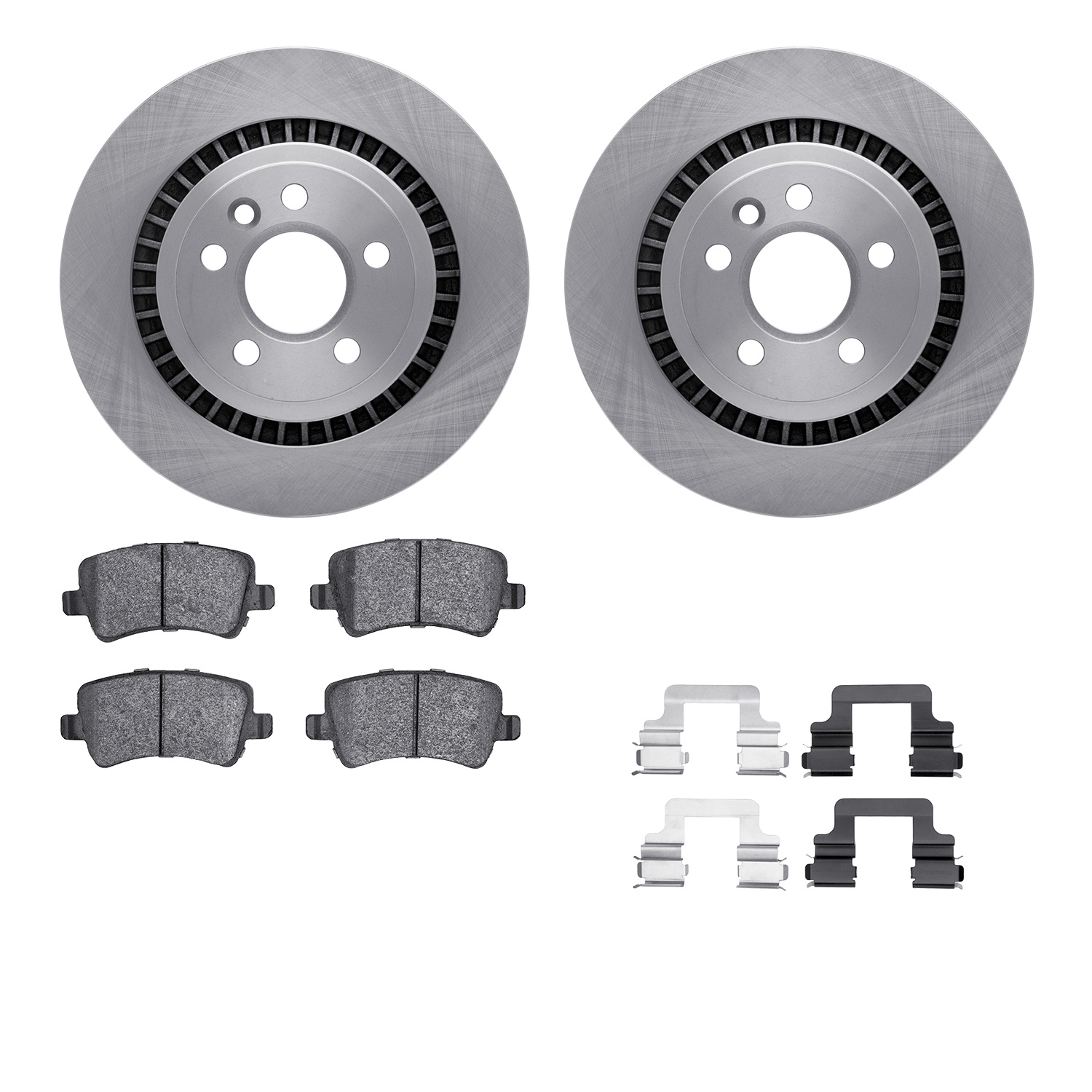 Dynamic Friction Company Rear Brake Rotors with 5000 Advanced Brake Pads includes Hardware 6512-27355