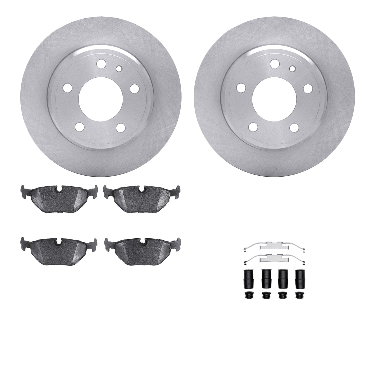 Dynamic Friction Company Rear Brake Rotors with 5000 Advanced Brake Pads includes Hardware 6512-31215
