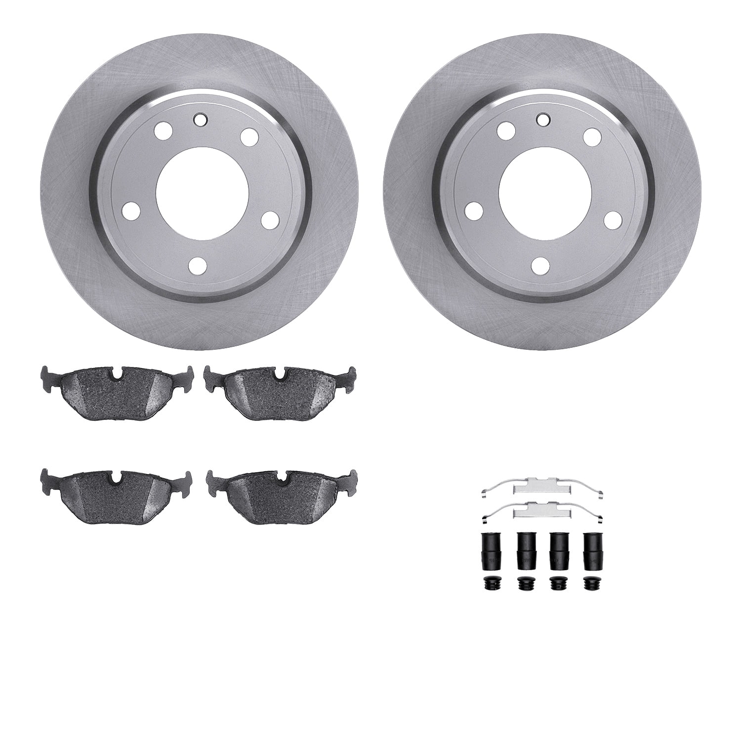 Dynamic Friction Company Rear Brake Rotors with 5000 Advanced Brake Pads includes Hardware 6512-31230