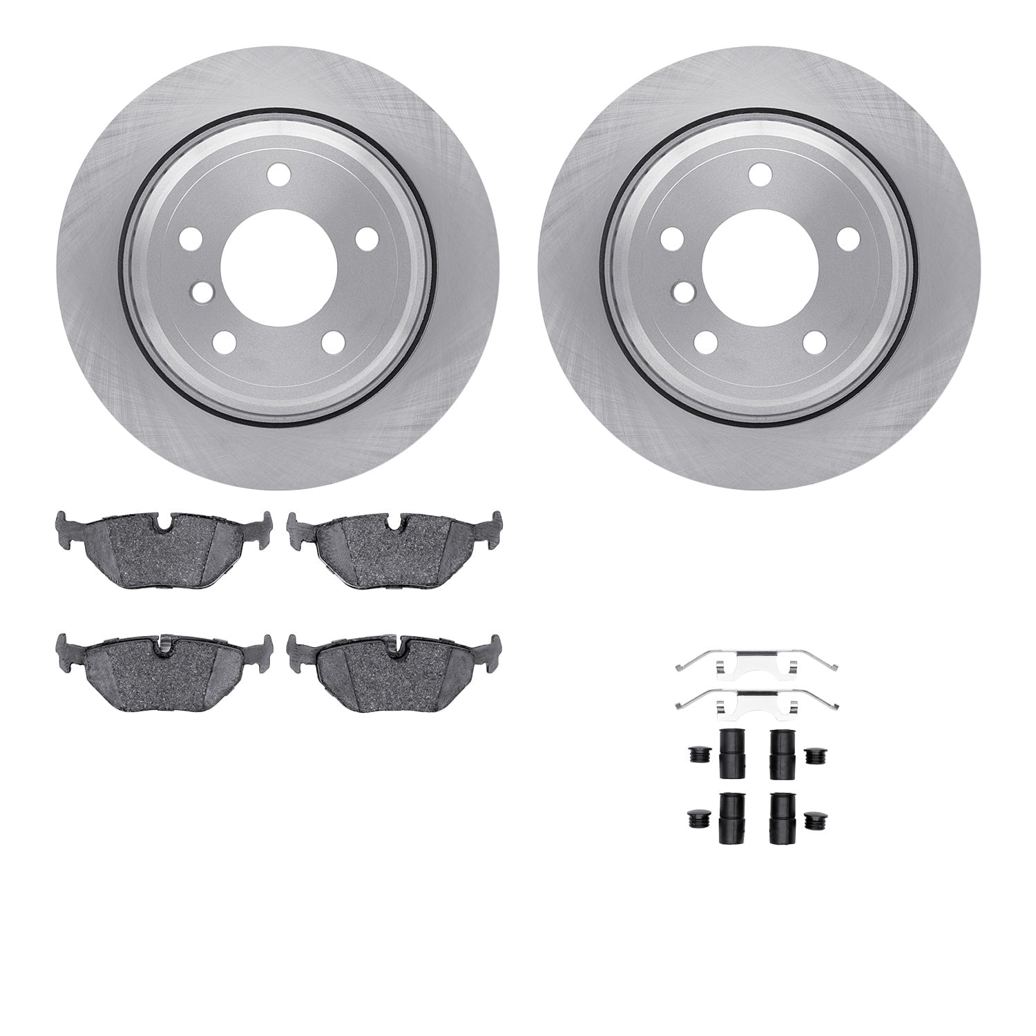 Dynamic Friction Company Rear Brake Rotors with 5000 Advanced Brake Pads includes Hardware 6512-31300
