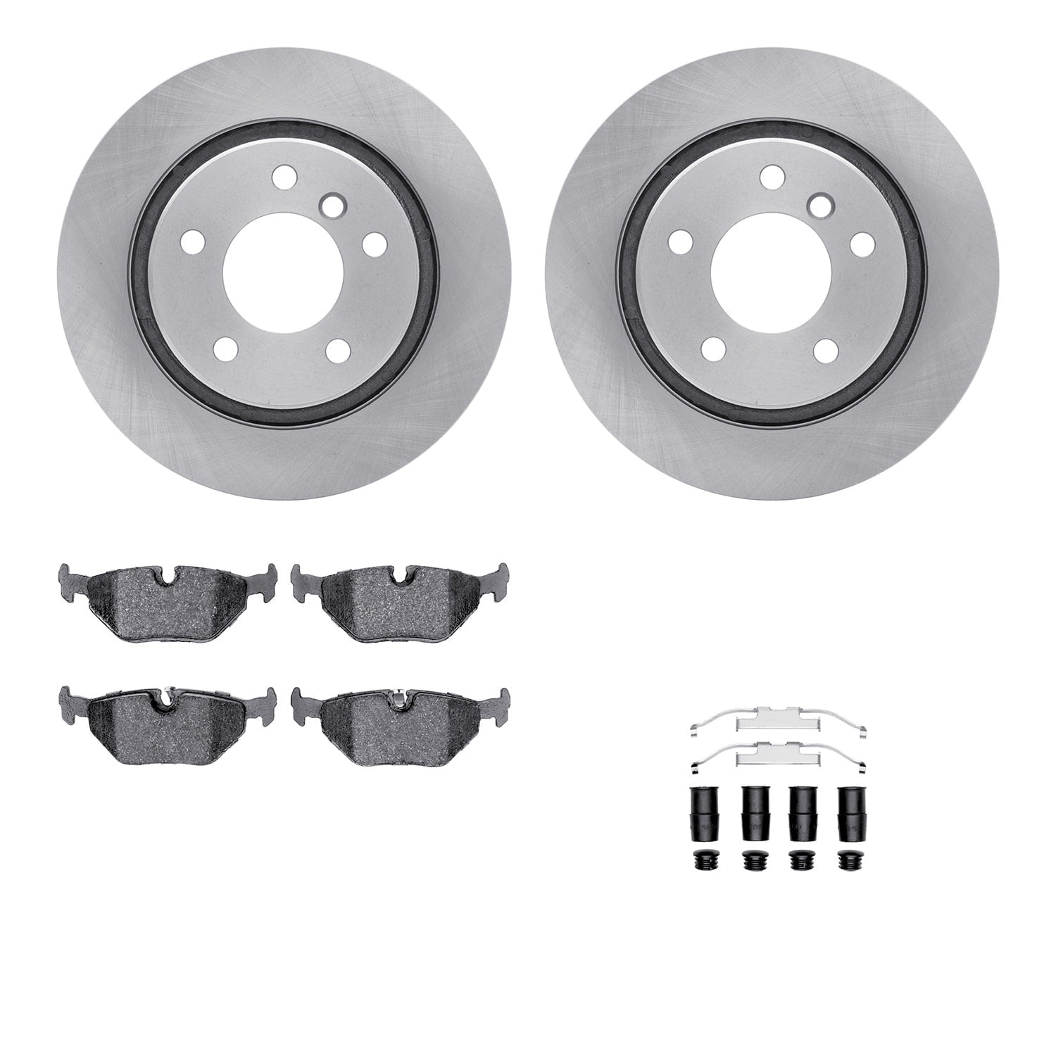 Dynamic Friction Company Rear Brake Rotors with 5000 Advanced Brake Pads includes Hardware 6512-31313