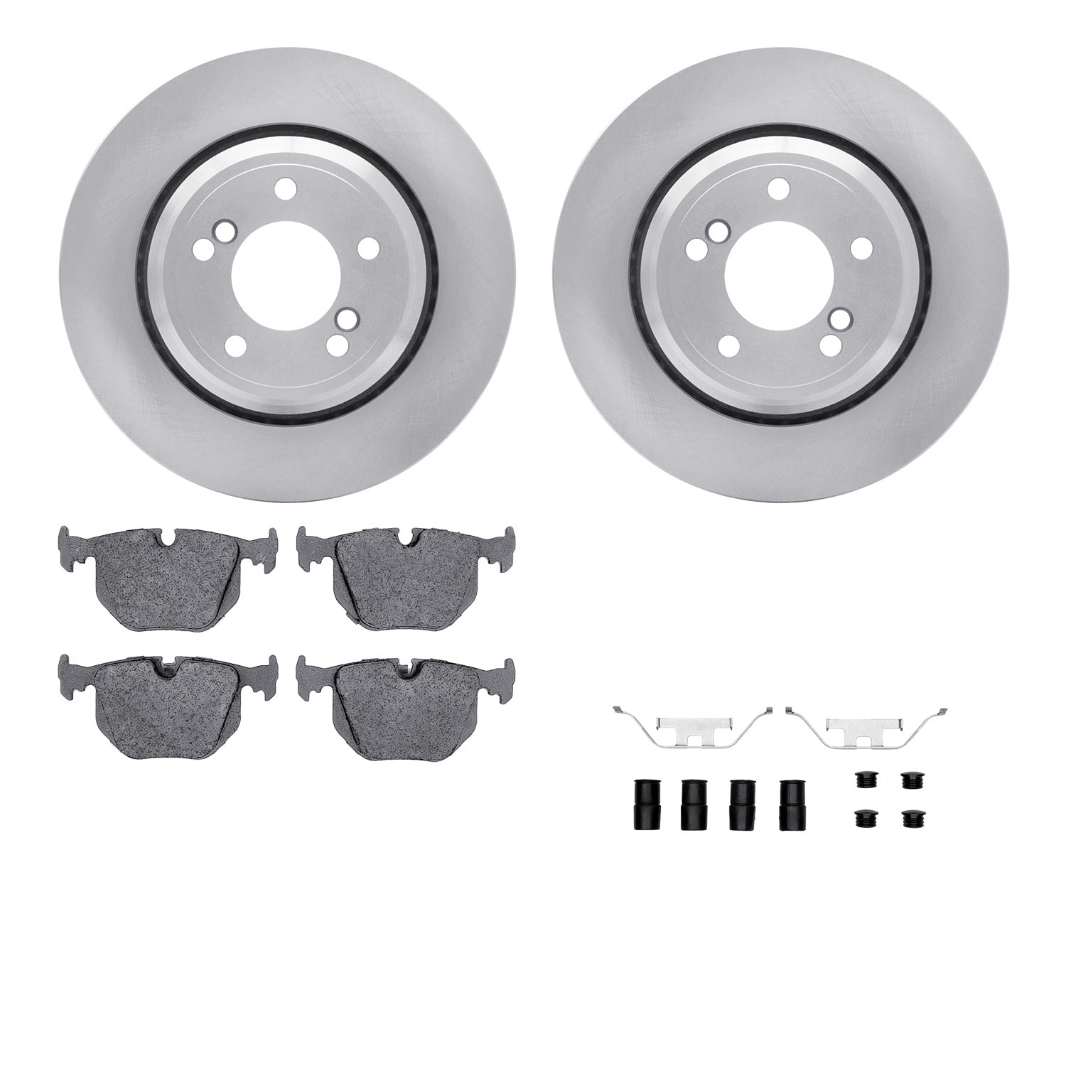 Dynamic Friction Company Rear Brake Rotors with 5000 Advanced Brake Pads includes Hardware 6512-31327