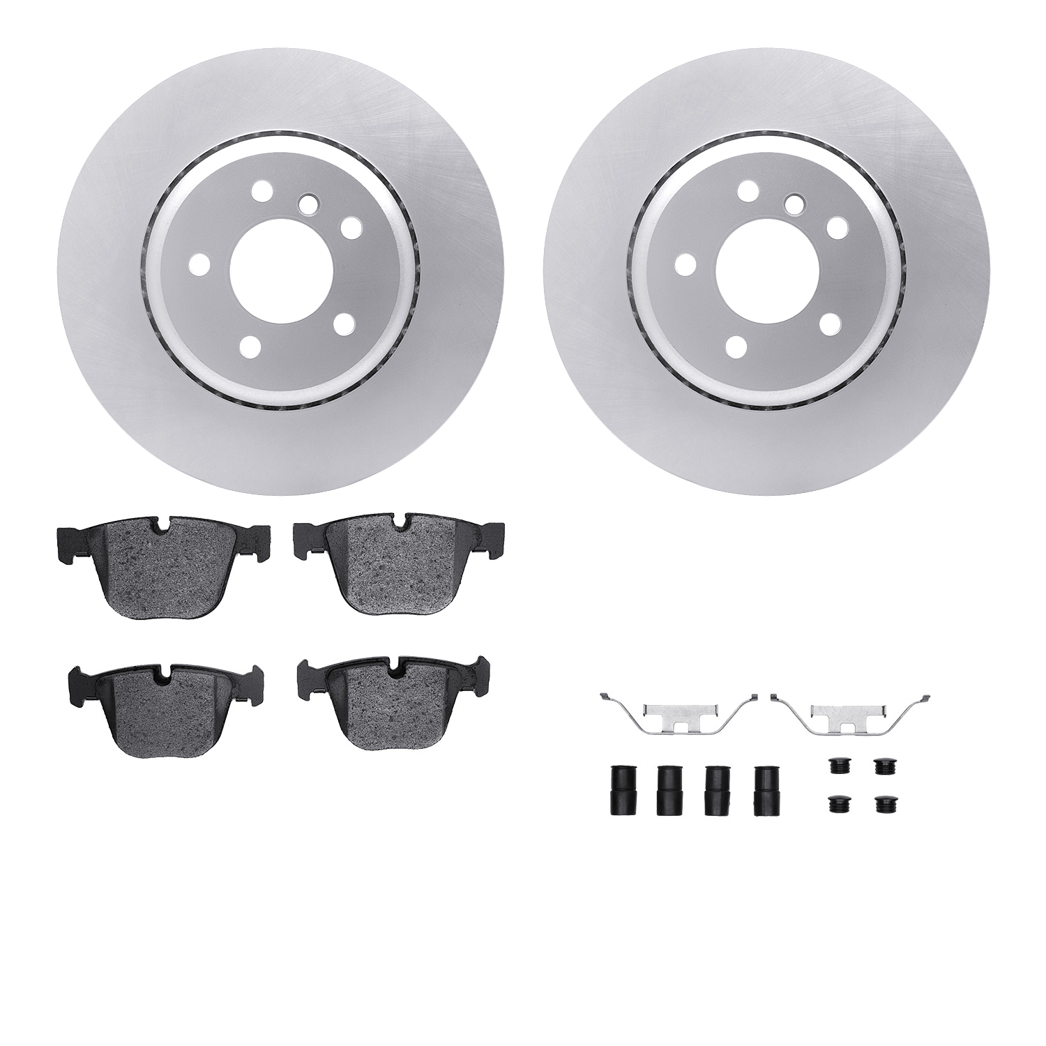 Dynamic Friction Company Rear Brake Rotors with 5000 Advanced Brake Pads includes Hardware 6512-31393