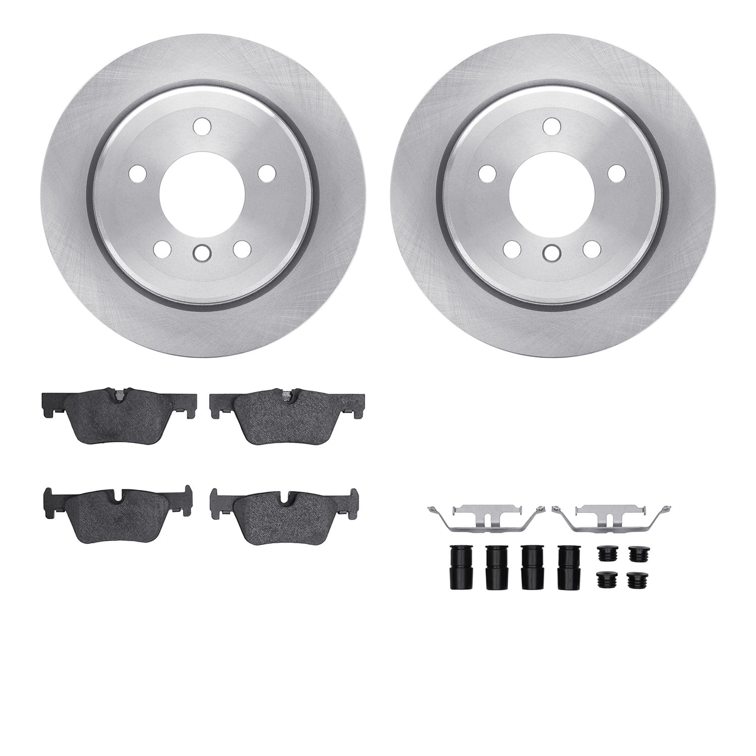 Dynamic Friction Company Rear Brake Rotors with 5000 Advanced Brake Pads includes Hardware 6512-31438