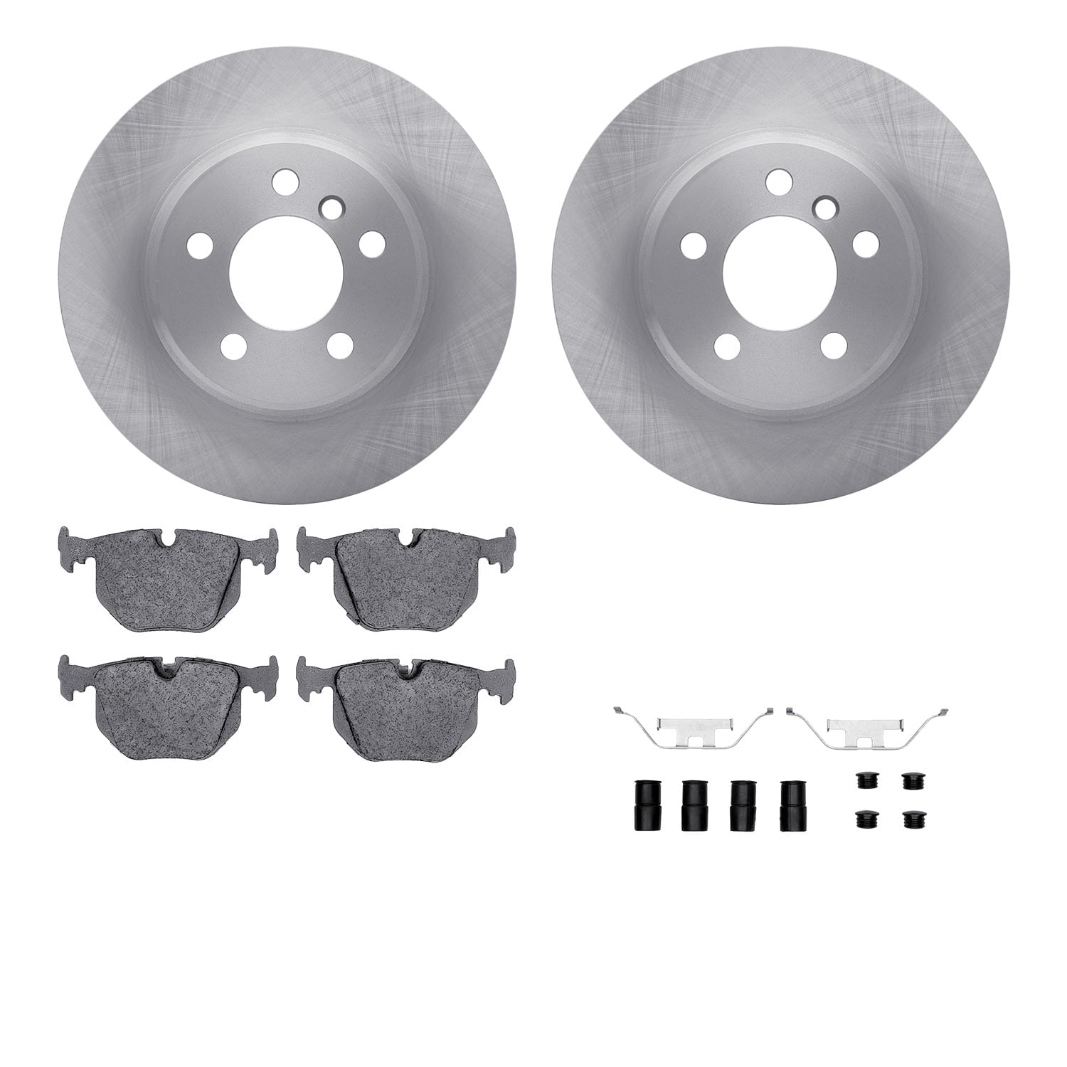 Dynamic Friction Company Rear Brake Rotors with 5000 Advanced Brake Pads includes Hardware 6512-31642